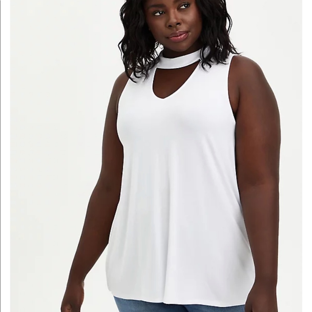 Torrid Super Soft Choker Swing Tank White